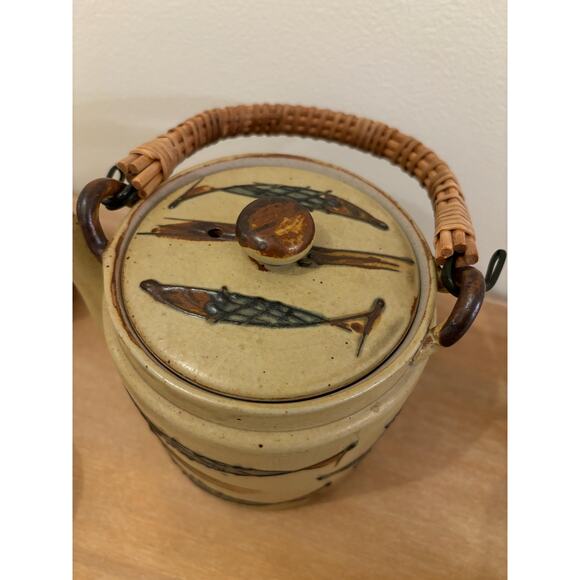 Vintage Japanese Tea Set - Mid Century Modern Fish Design - Picture 6 of 10